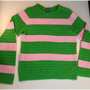 Scoop pink and green summer lite sweater size M so girly and grungy